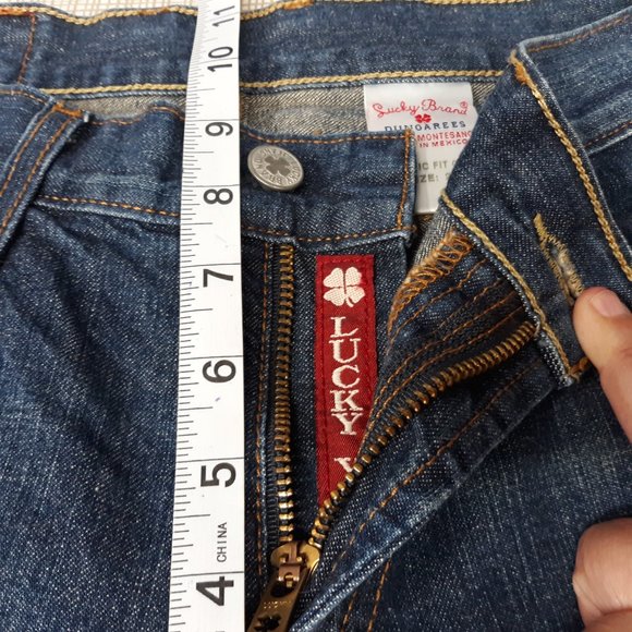 Lucky Brand Dungarees Women's Wide Leg Jeans Size 28 Crop Medium Wash Blue Denim - Picture 12 of 14